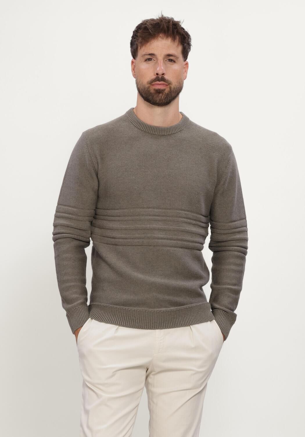 Gr&uuml;ne GENTILUOMO Pullover ROUND NECK LS - large