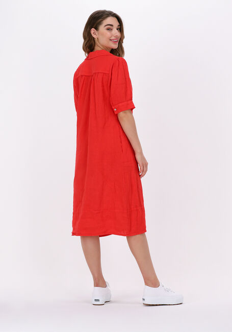Rote BY-BAR Midikleid FLEUR LINEN DRESS - large