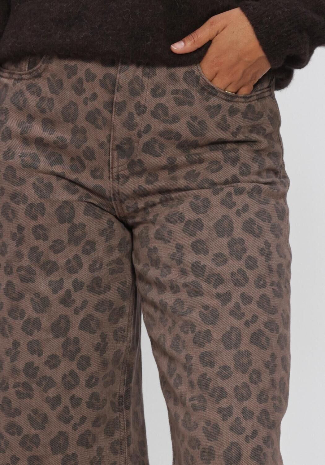 Braune BY-BAR Weite Hose LEW CHEETAH CHOCOLATE PANTS - large