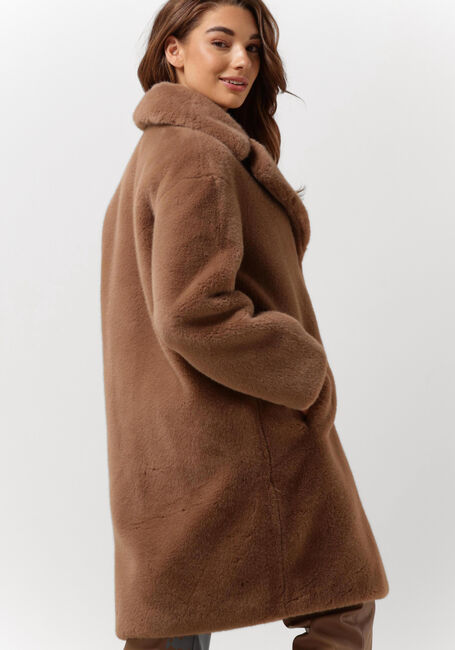 Sand STAND STUDIO Fake-Fur-Jack CAMILLE COCOON COAT - large