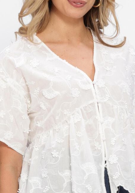 Wei&szlig;e OBJECT Blusen OBJLORA S/S RE V/NECK TOP - large