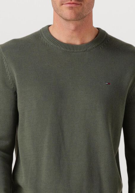 Olive TOMMY JEANS Pullover TJM SLIM ESS SWEATER EXTS - large