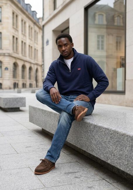 Dunkelblau LEVI'S Pullover ORIGINAL HM 1/4 ZIP - large