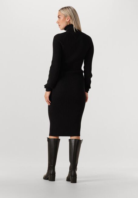 Schwarze TOMMY JEANS Midikleid TJW MOCKNECK BADGE SWEATER DRESS - large