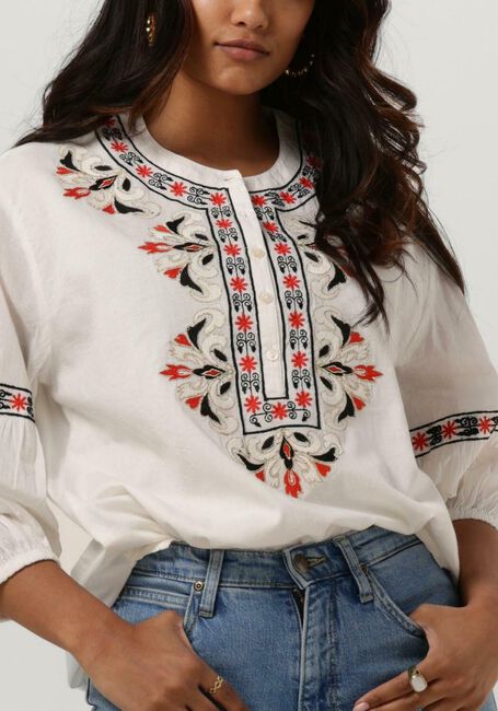 Wei&szlig;e SUMMUM Blusen BLOUSE COTTON VOILE EMBROIDERED - large