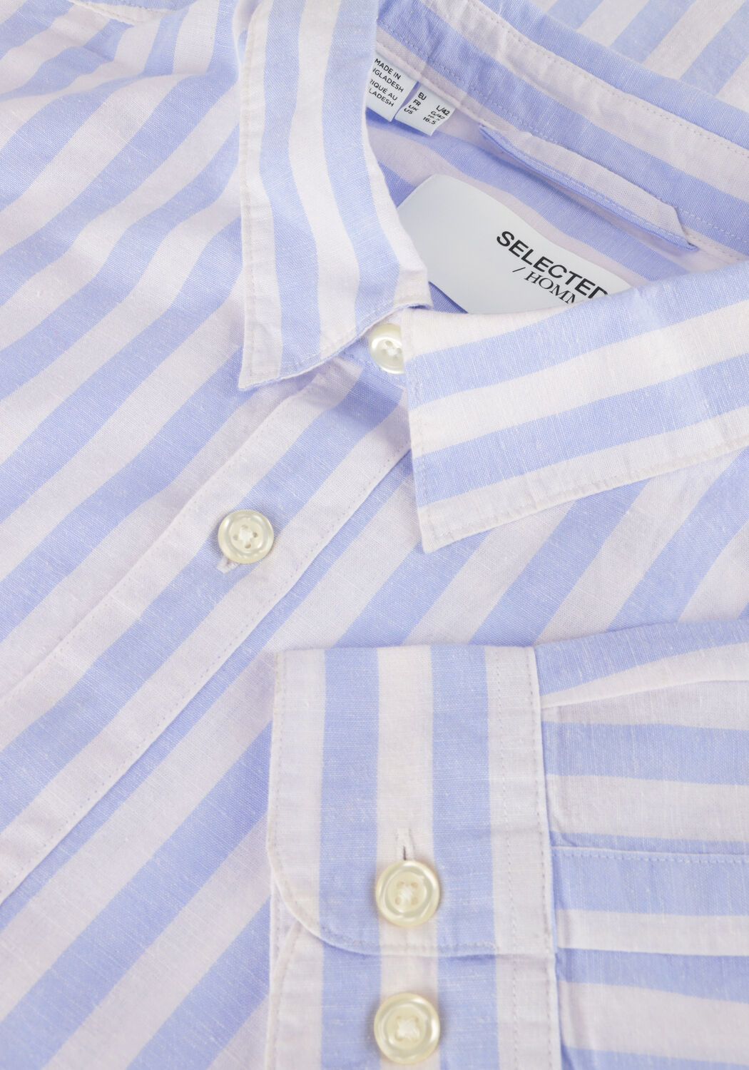 Blaue SELECTED MEN Casual-Oberhemd SLHSLIM-SUN SHIRT LS NOOS - large