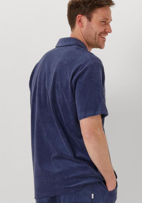 Blaue SELECTED HOMME Casual-Oberhemd SLHRELAXTALON TOWEL SS JERSEY SHIRT - large