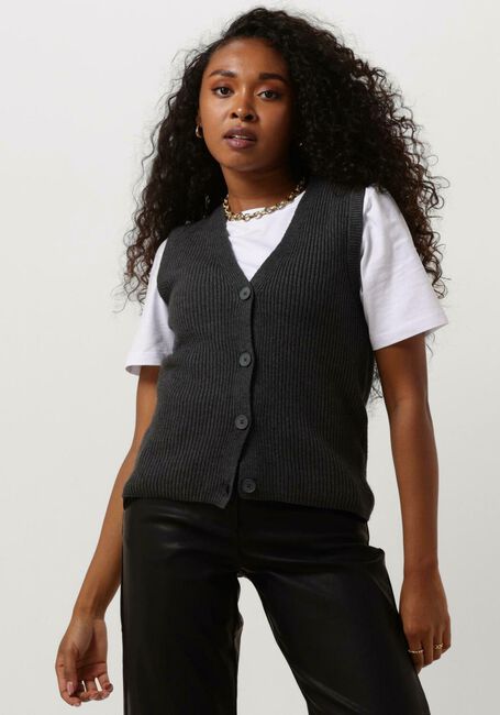 Graue OBJECT Gilet OBJMALENA S/L KNIT VEST DIV - large