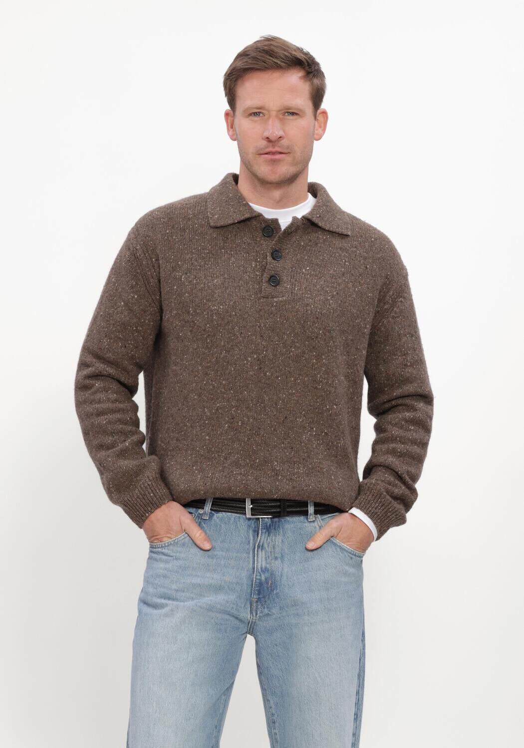 Braune THE GOODPEOPLE Pullover KPOLO - large