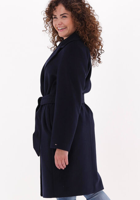 Dunkelblau TOMMY HILFIGER Mäntel WOOL BLEND DB BELTED COAT - large