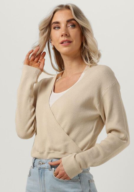 Beige MINUS Pullover ALINE WRAP KNIT PULLOVER - large