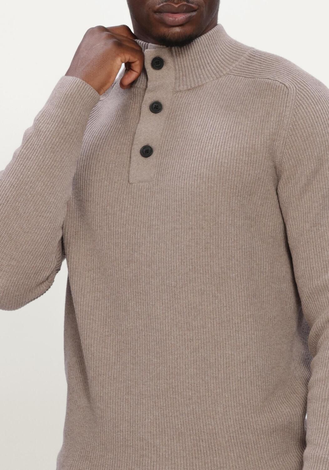 Beige GENTI Pullover TURTLE BUTTON LS - large