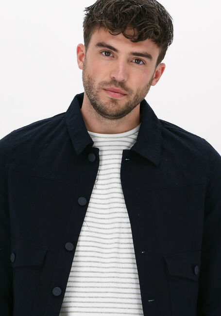 Blaue DSTREZZED Overshirt TRUCKER JACKET SEERSUCKER - large
