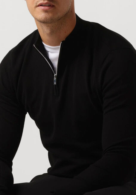 Schwarze PUREWHITE Pullover ESSENTIAL KNIT HALF ZIP LS - large