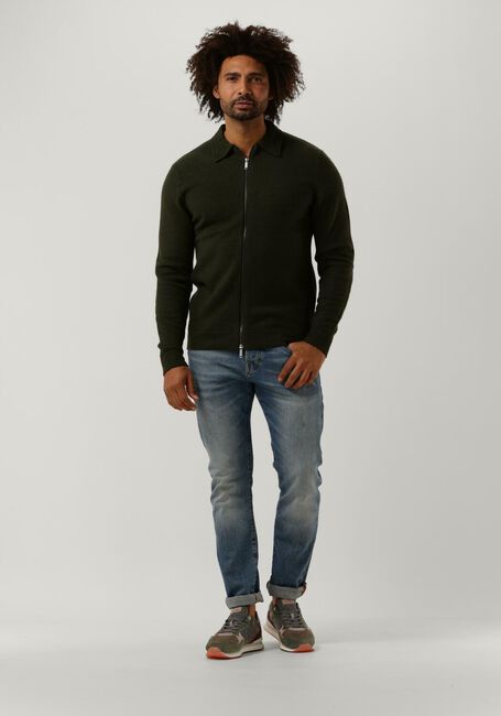 Grüne SELECTED MEN Strickjacke BELO LS KNIT ZIP CARDIGAN - large