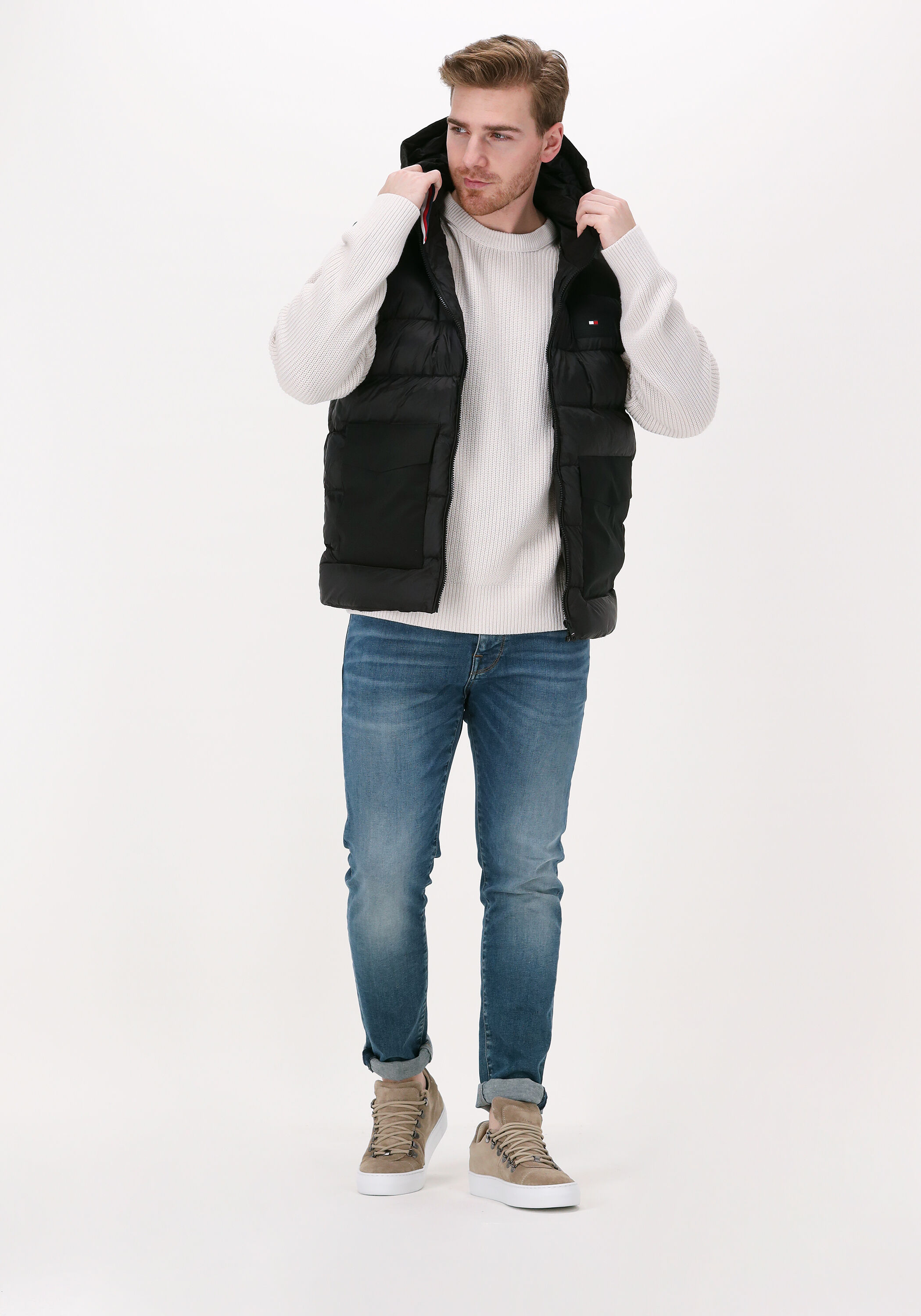 Beige TOMMY HILFIGER Pullover RIB TEXTURE CREW NECK | Omoda 