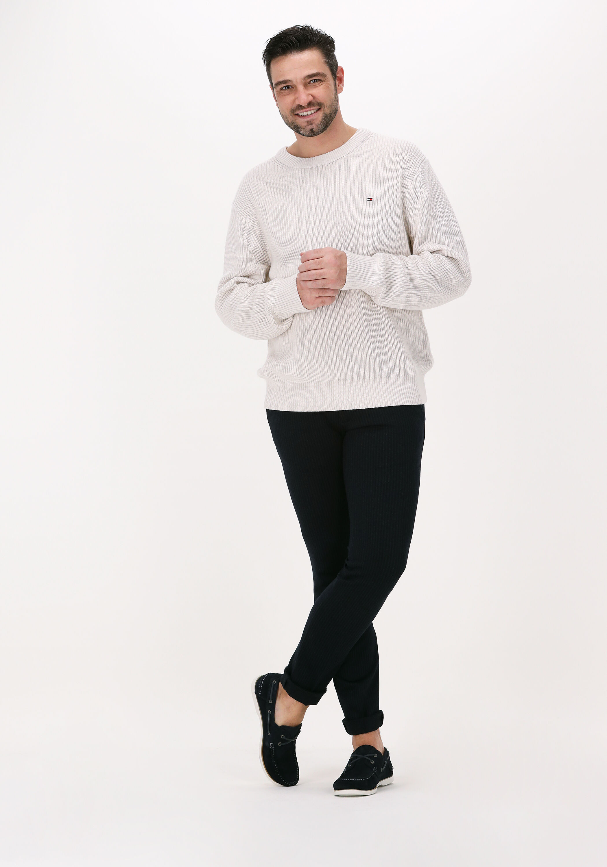 Beige TOMMY HILFIGER Pullover RIB TEXTURE CREW NECK | Omoda 