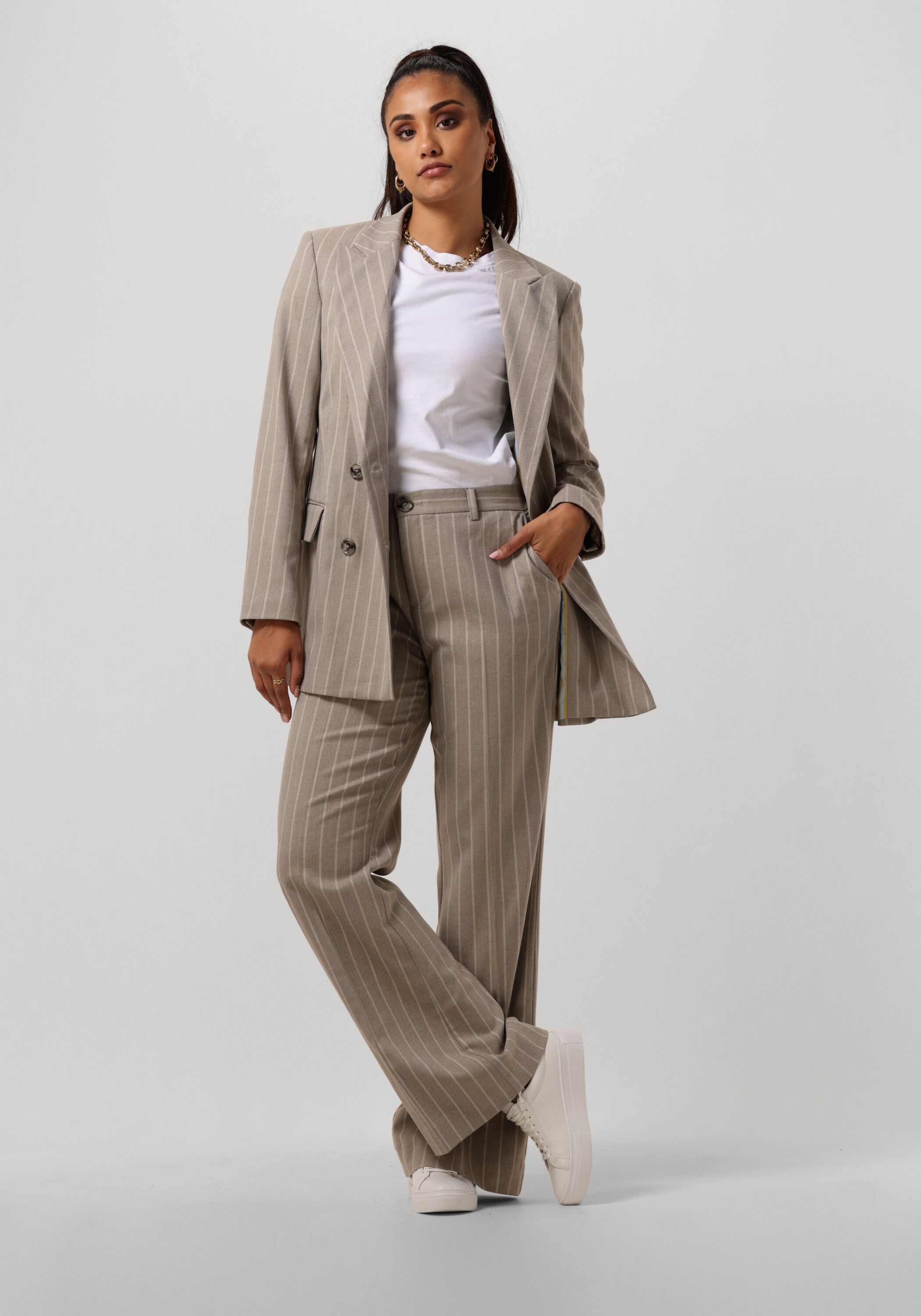 Beige MOS MOSH Blazer MILLA STRIPE BLAZER | Omoda 