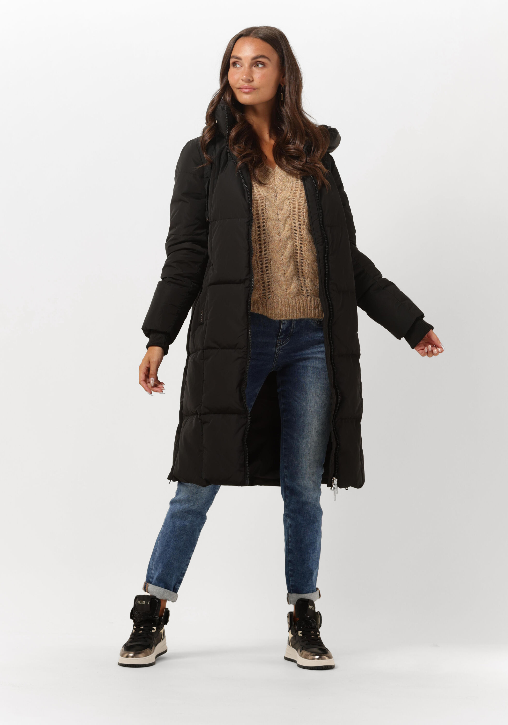 Camelfarbene MOS MOSH Pullover IMMA V-NECK KNIT | Omoda 