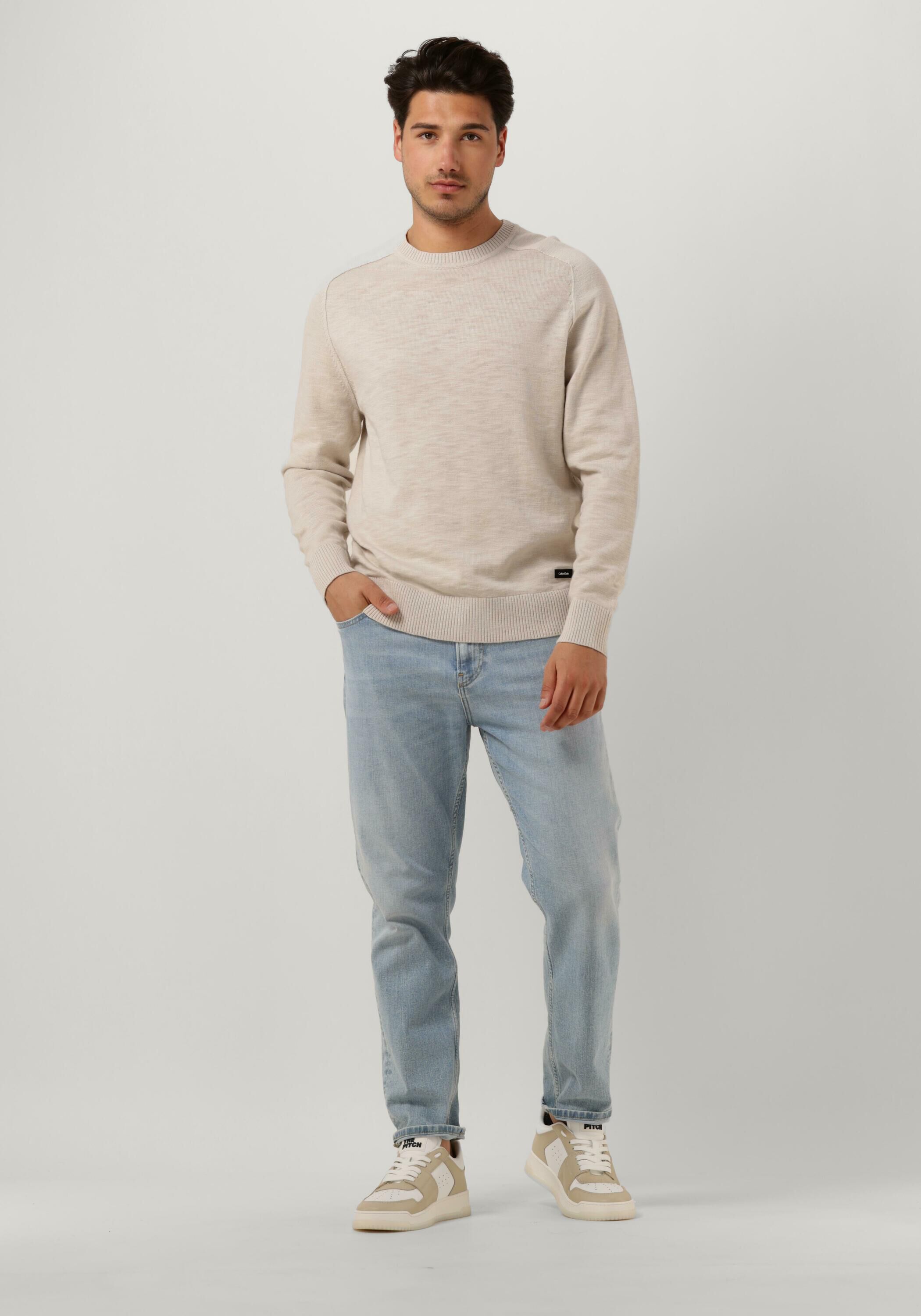 Beige CALVIN KLEIN Pullover SLUB TEXTURE SWEATER | Omoda