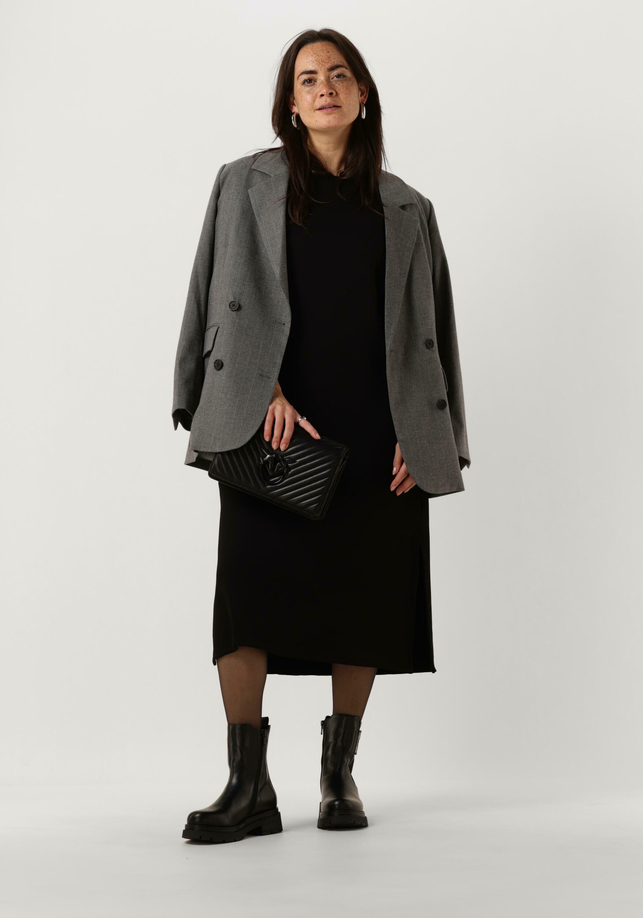 Schwarze MSCH COPENHAGEN Midikleid MSCHPETUA LMA Q 3/4 SWEAT DRESS 