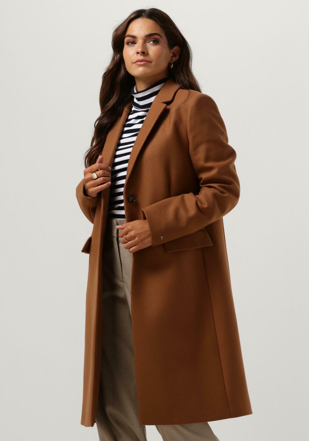 Cognacfarbene TOMMY HILFIGER Mäntel WOOL BLEND CLASSIC COATD | Omoda