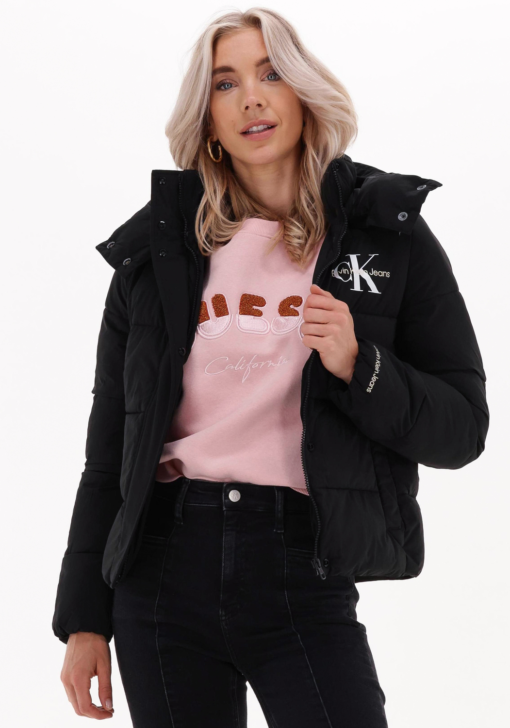 Schwarze CALVIN KLEIN Wattierte Jack MW NON-DOWN SHORT PUFFER | Omoda