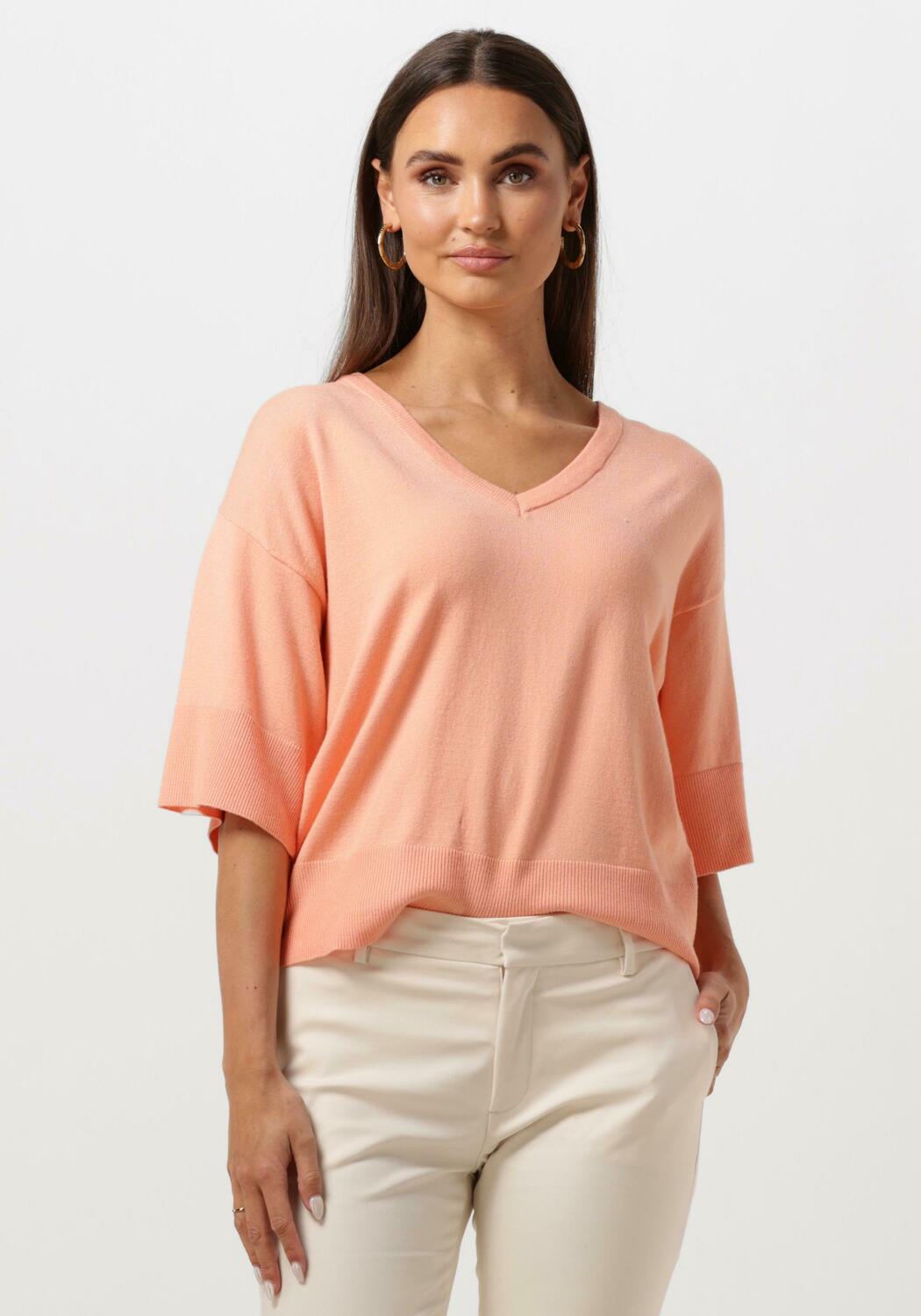 MSCHEslina Rachelle 2/4 V Neck Pullover Egret