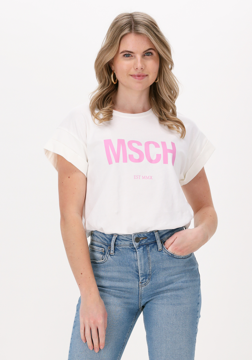 Ecru MSCH COPENHAGEN T-shirt ALVA ORGANIC MSCH STD TEE | Omoda