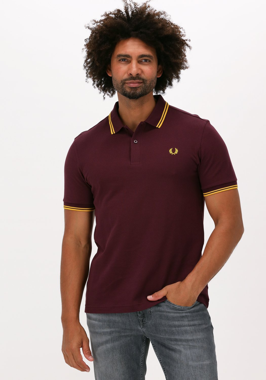 Bordeaux FRED PERRY Polo Shirt TWIN TIPPED FRED PERRY SHIRT Omoda