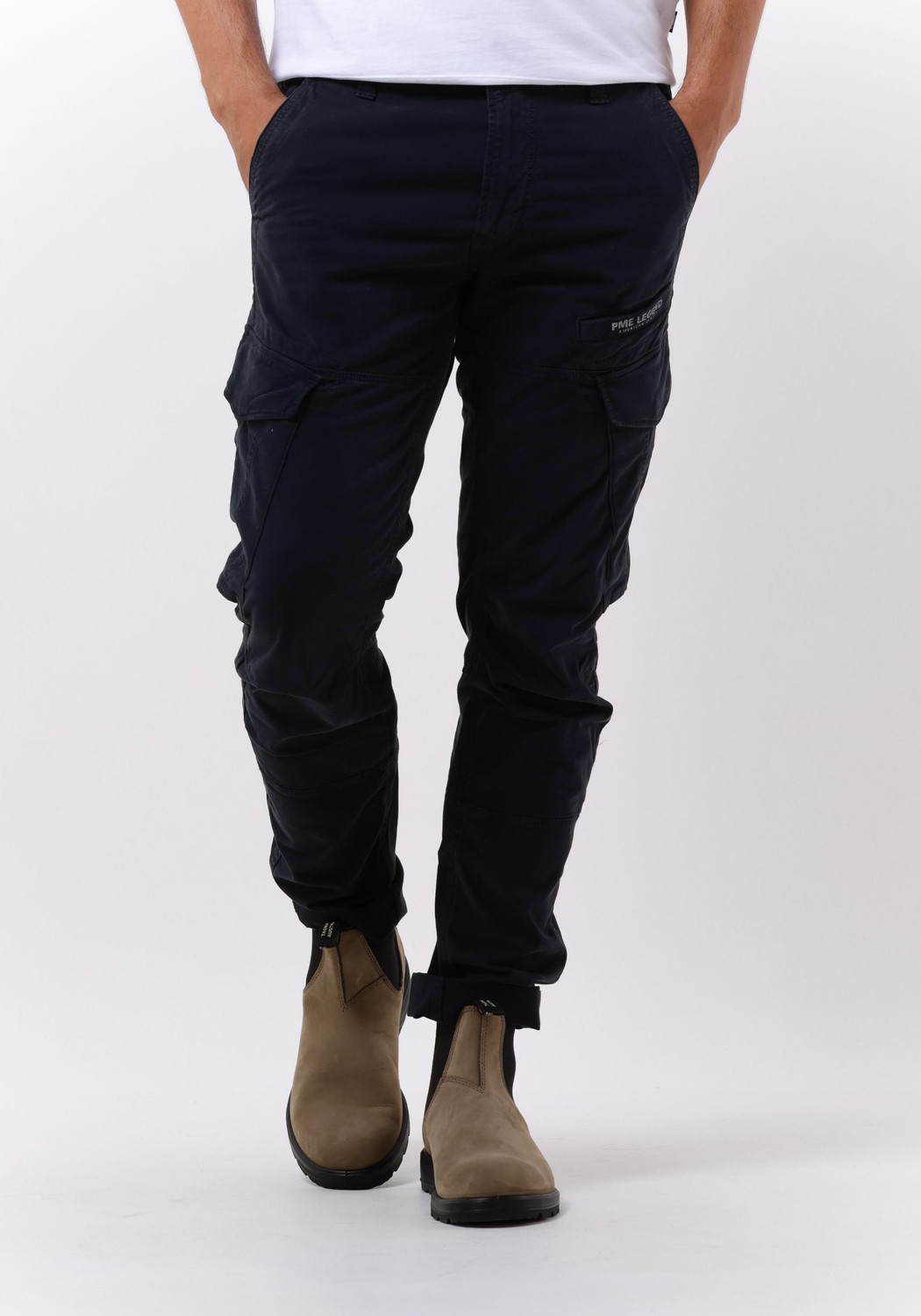 Blaue PME LEGEND Cargohosen NORDROP CARGO STRETCH TWILL Omoda