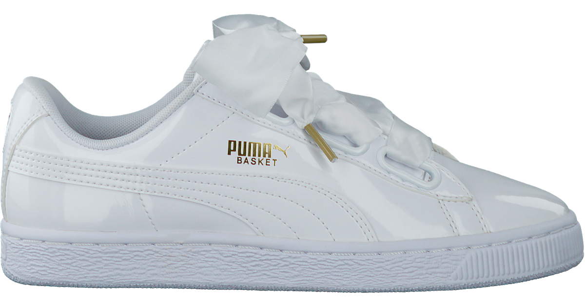 Weiße PUMA Sneaker BASKET HEART PATENT | Omoda