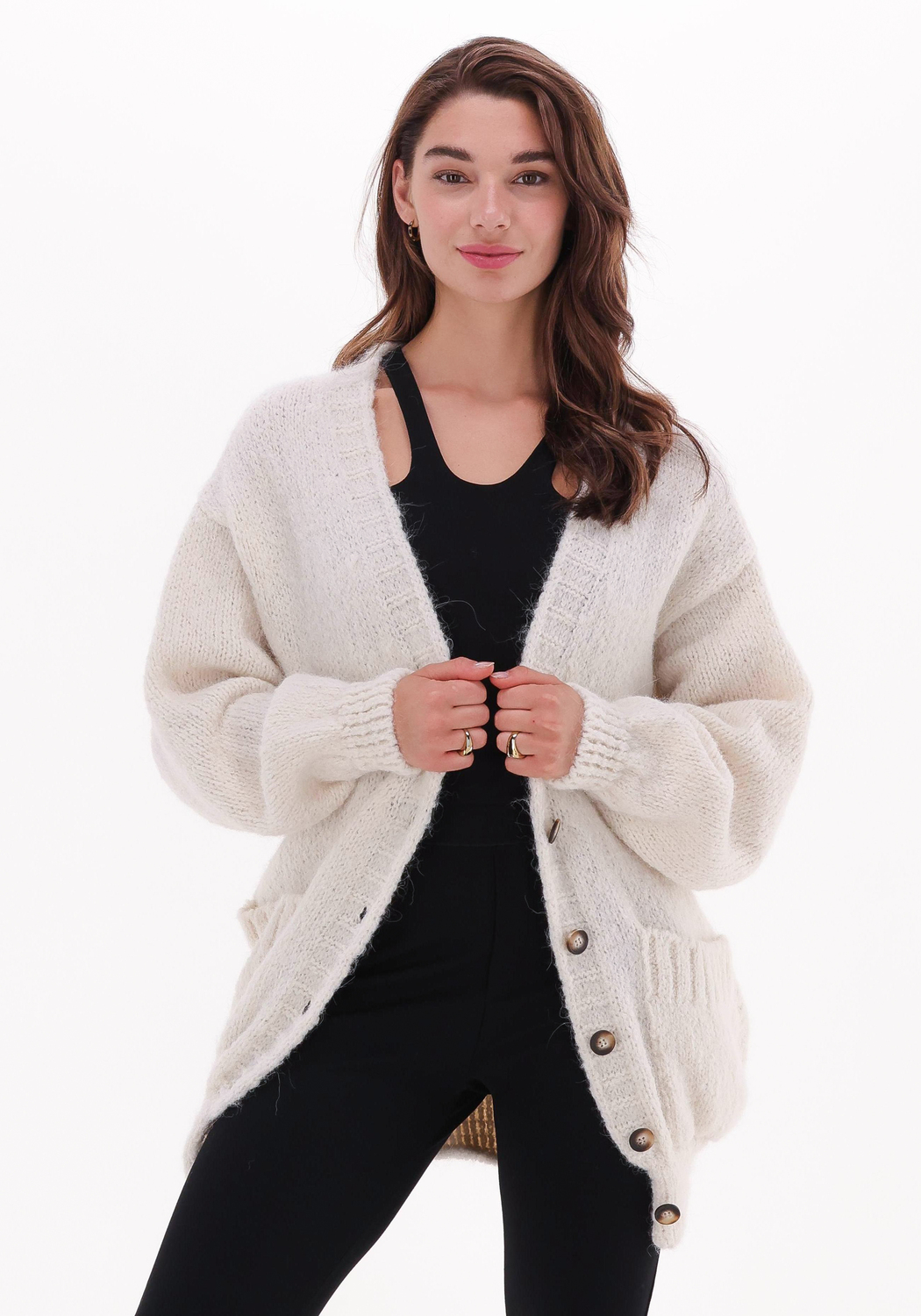 Weiße 10DAYS Strickjacke STATEMENT CARDIGAN | Omoda